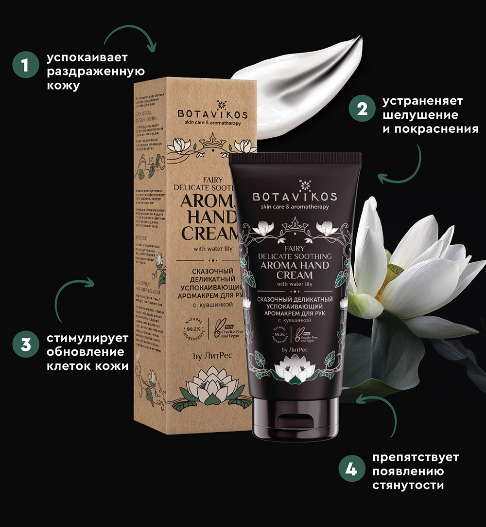 Деликатный успокаивающий аромакрем для рук с кувшинкой