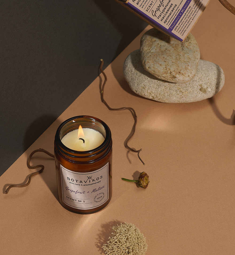 Scent № 1. Грейпфрут + Мелисса. Аромасвеча.