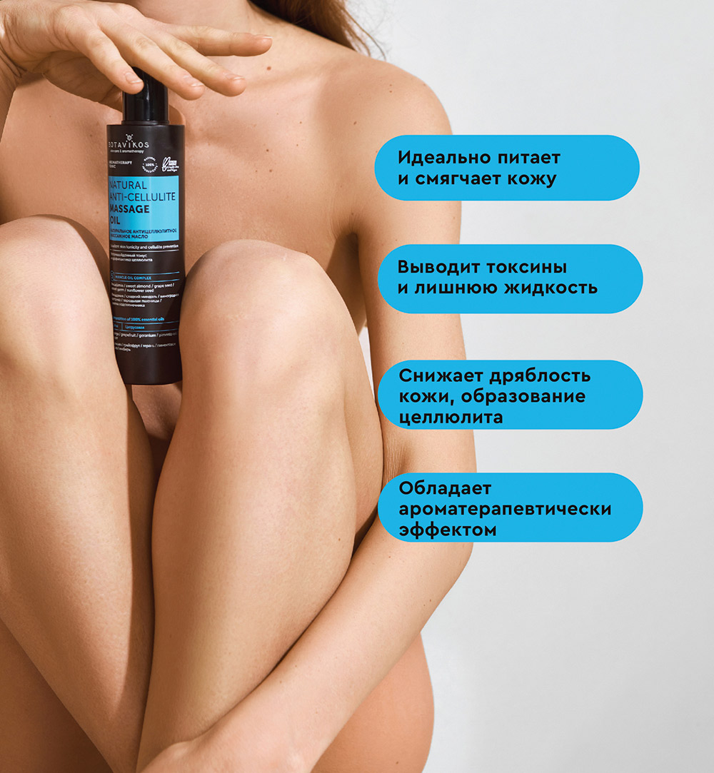 Натуральное антицеллюлитное массажное масло Aromatherapy Tonic, тонус и профилактика целлюлита