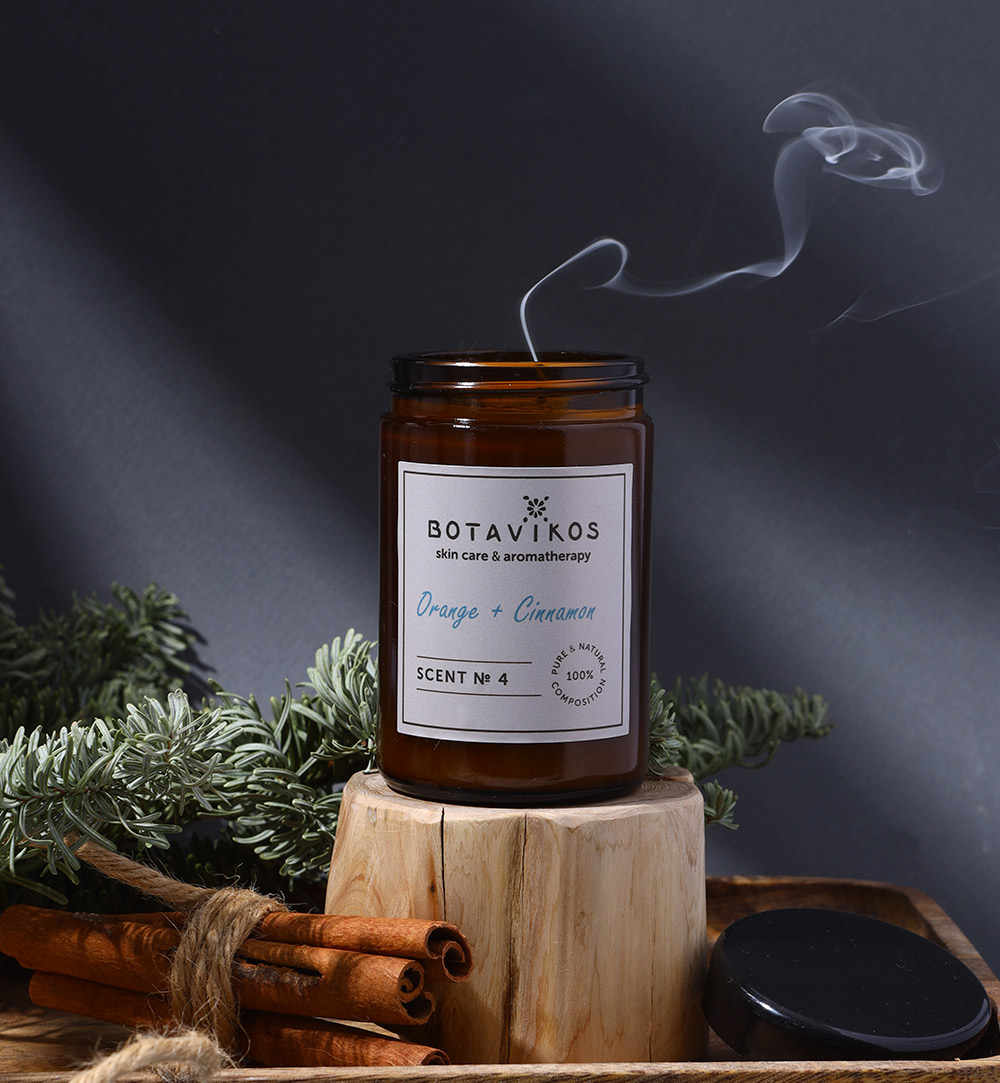 Scent № 4. Апельсин + Корица. Аромасвеча.