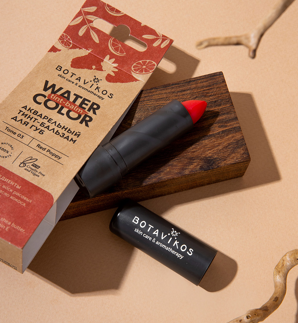 Тон 3 "Красный мак" акварельный тинт-бальзам