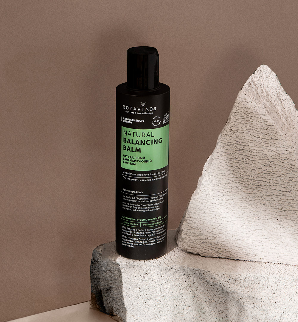 Натуральный балансирующий бальзам Aromatherapy Energy для гладкости и блеска всех типов волос 