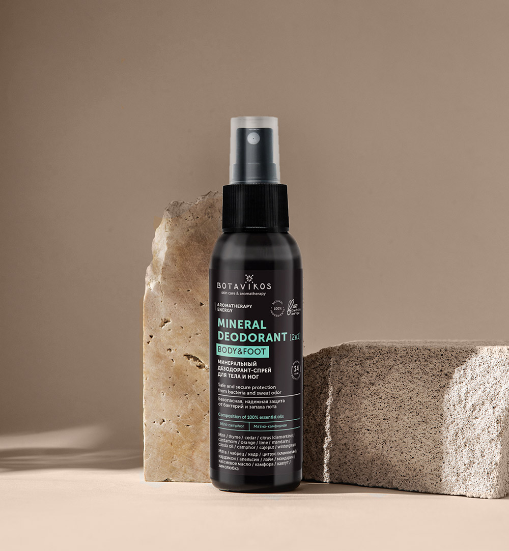 Минеральный дезодорант-спрей для тела и ног Aromatherapy Energy, мятно-камфорный