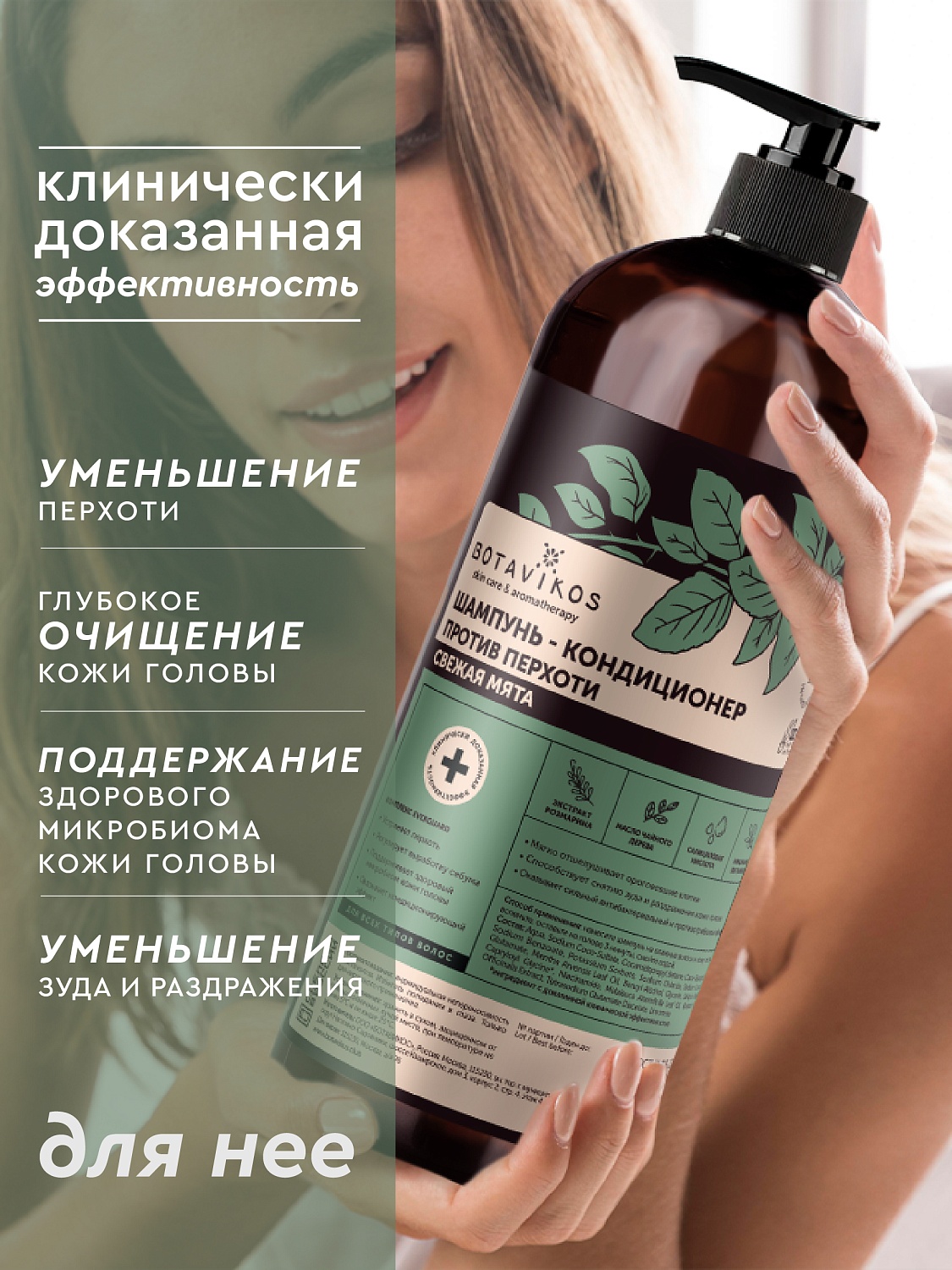 Шампунь-кондиционер  СВЕЖАЯ МЯТА против перхоти