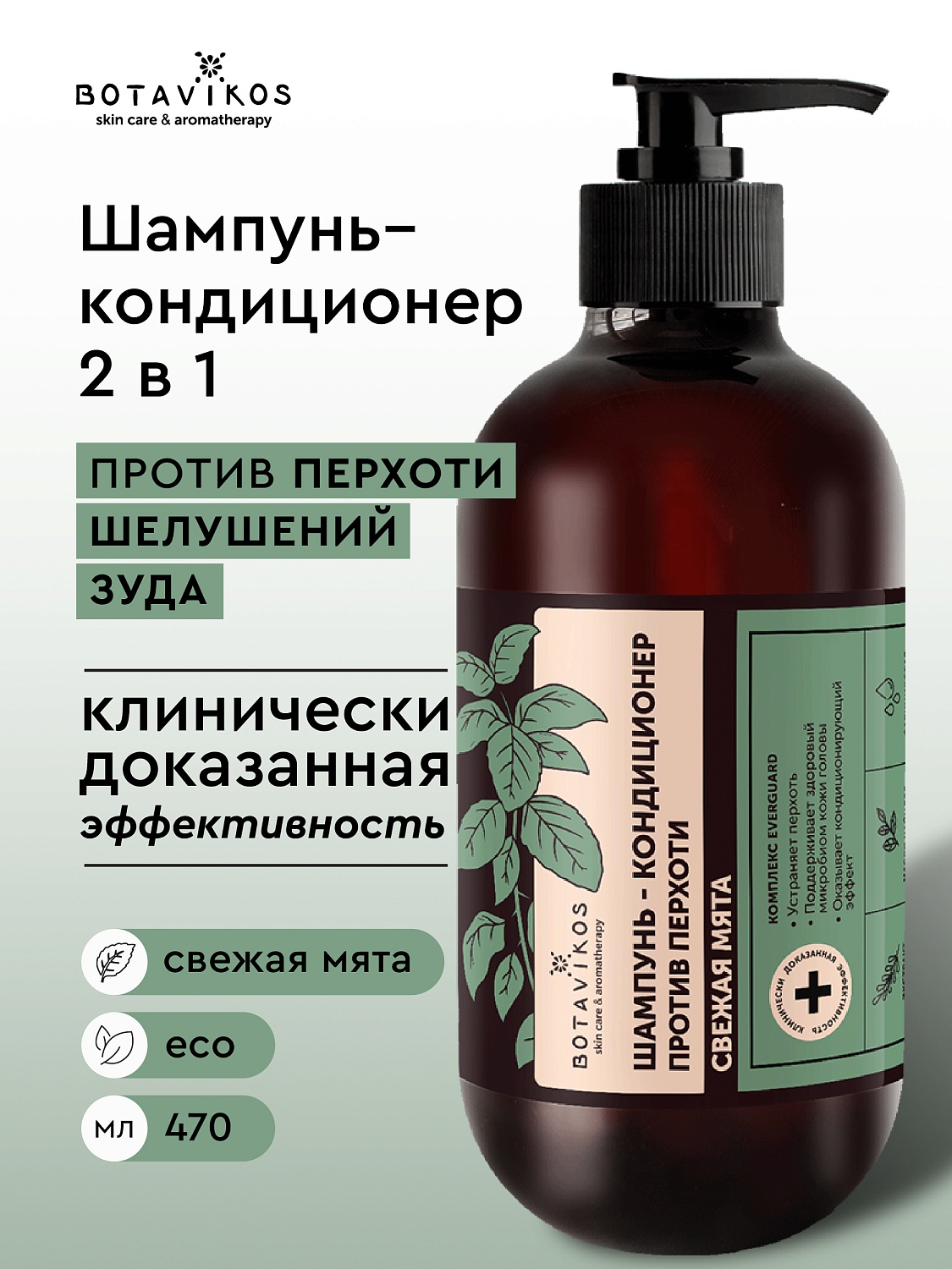 Шампунь-кондиционер  СВЕЖАЯ МЯТА против перхоти