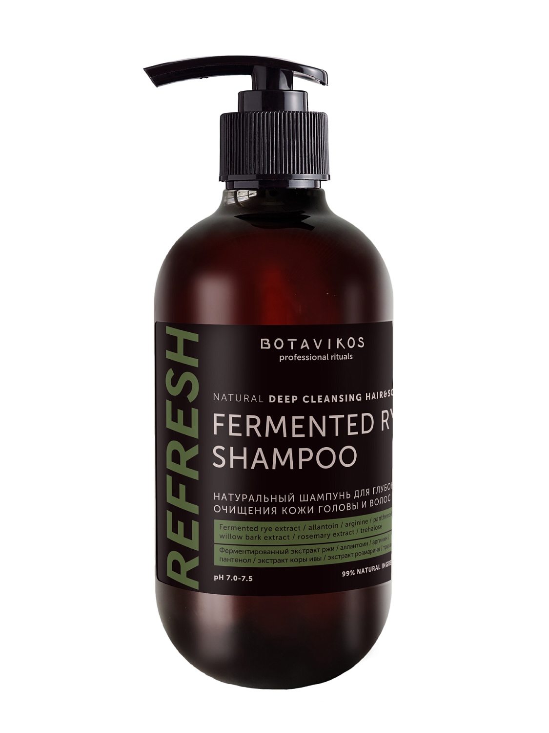 Натуральный шампунь для глубокого очищения кожи головы и волос REFRESH