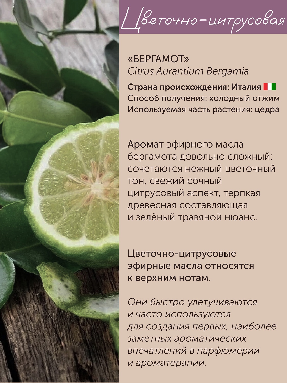 Бергамот Citrus Aurantium Bergamia